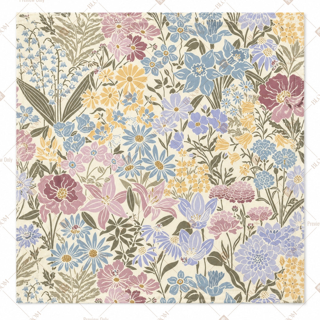 Vintage Blue Floral Pattern Design
