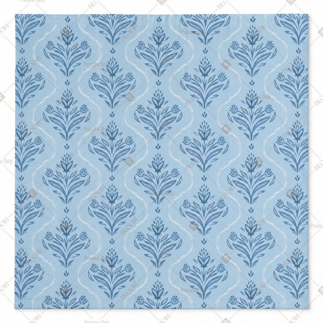 Blue Damask Pattern Design