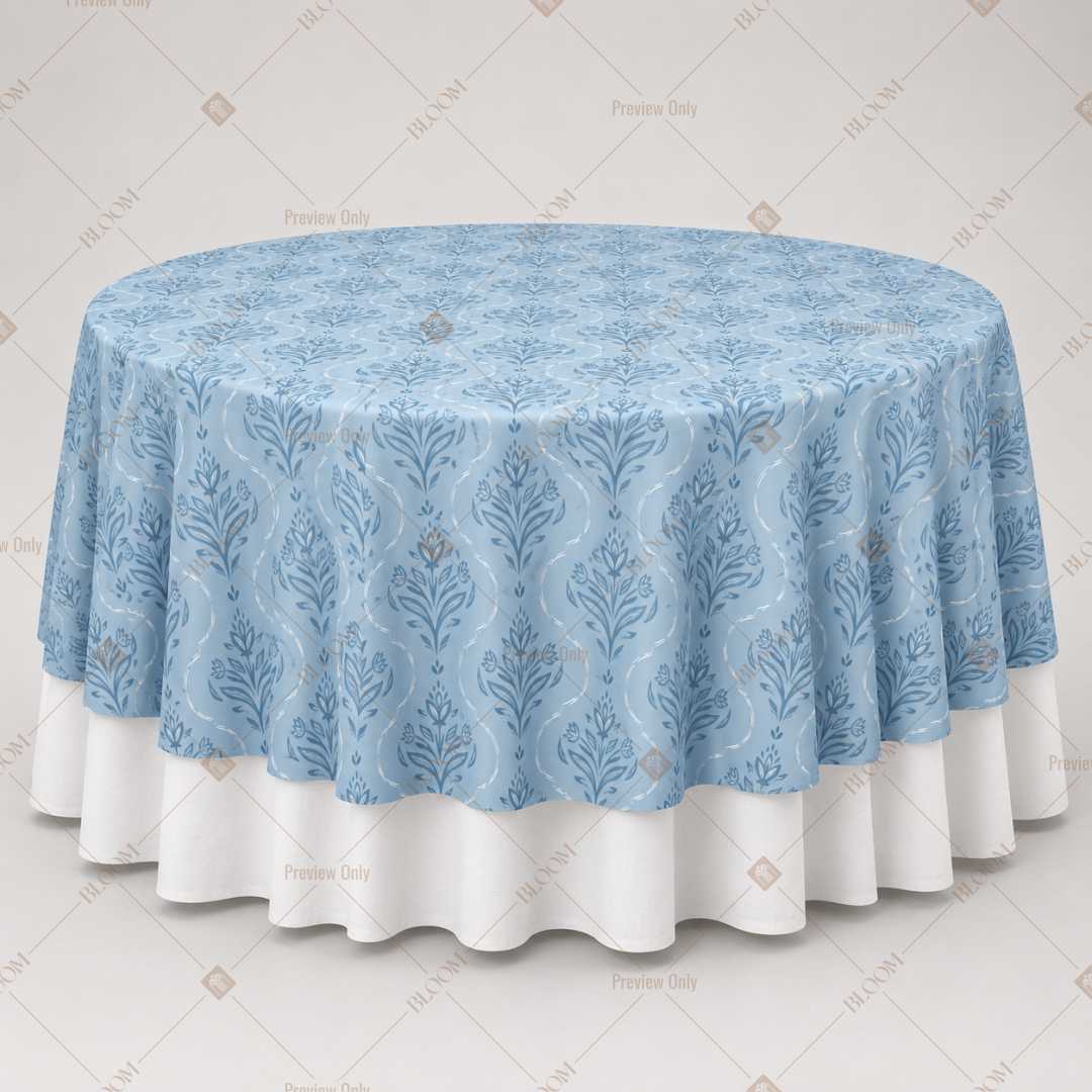 Blue Damask Floral Table Overlay Pack of 6