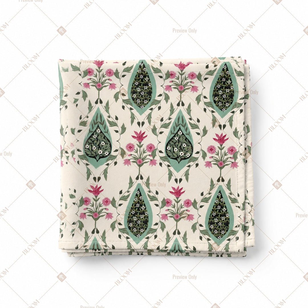 Handblock Floral Bird Motif Pattern Design