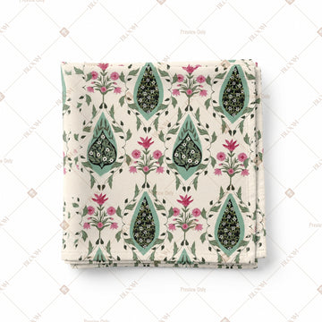 Handblock Floral Bird Motif Pattern Design