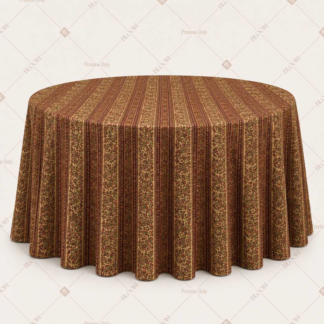 Rustic Brown Mughal Stripe Table Cover Pack Of 6