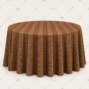 Rustic Brown Mughal Stripe Table Cover Pack Of 6