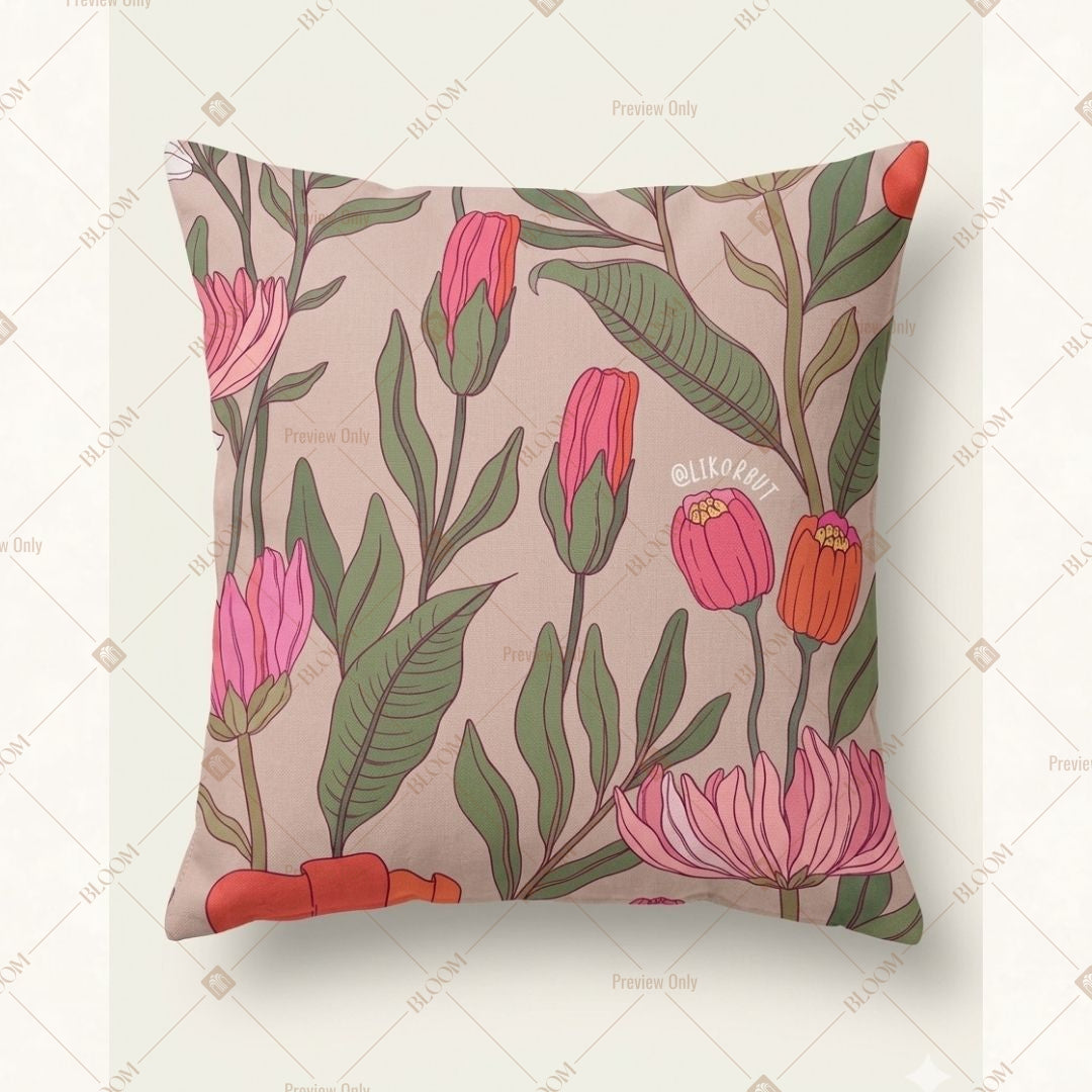 Tulip Botanical Cushion Cover Pack of 12
