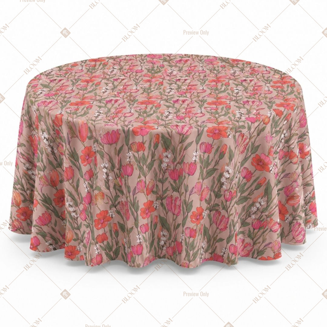 Coral Floral Table Cover Pack Of 6