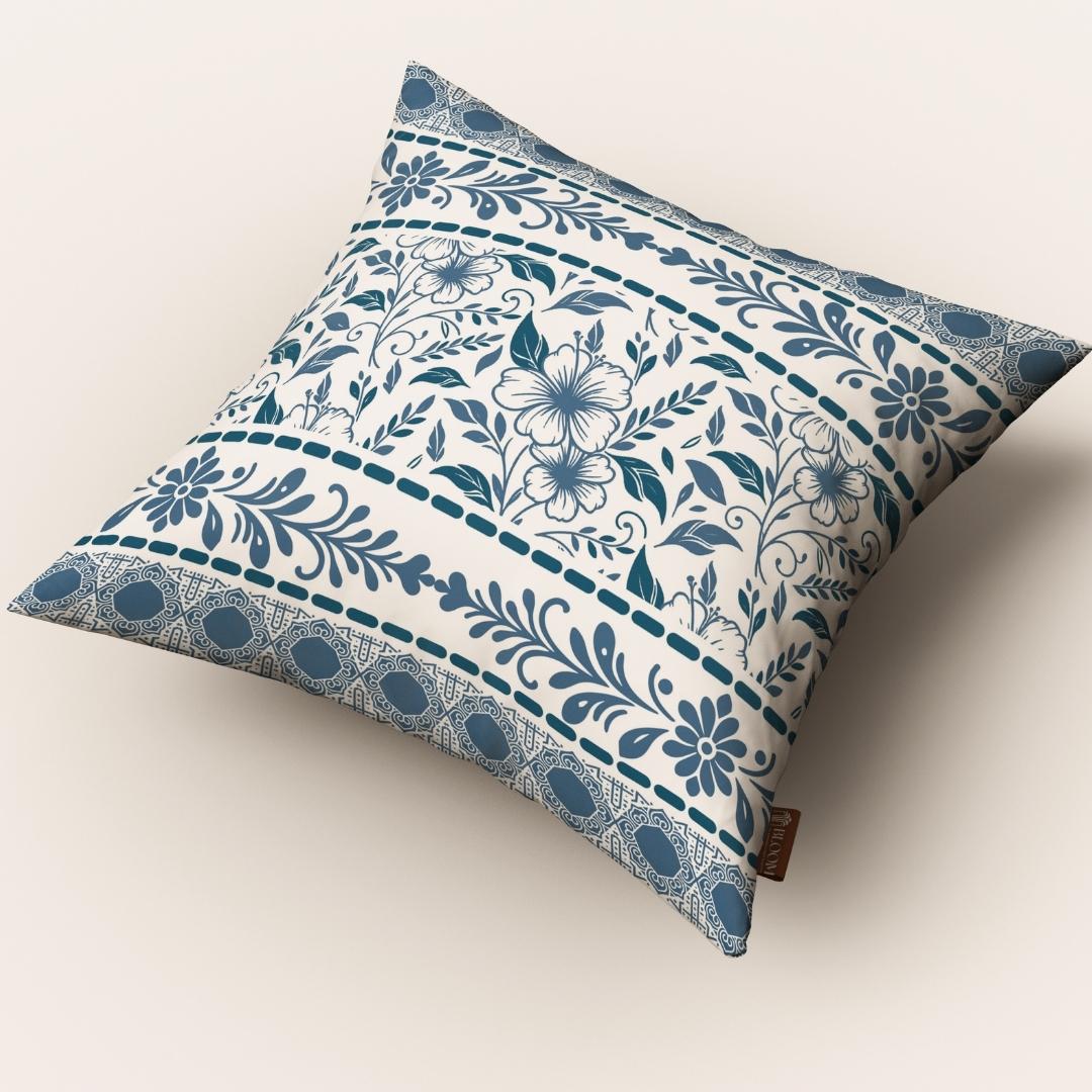 Azure Vintage Grace: Cushion Cover - Pack of 12