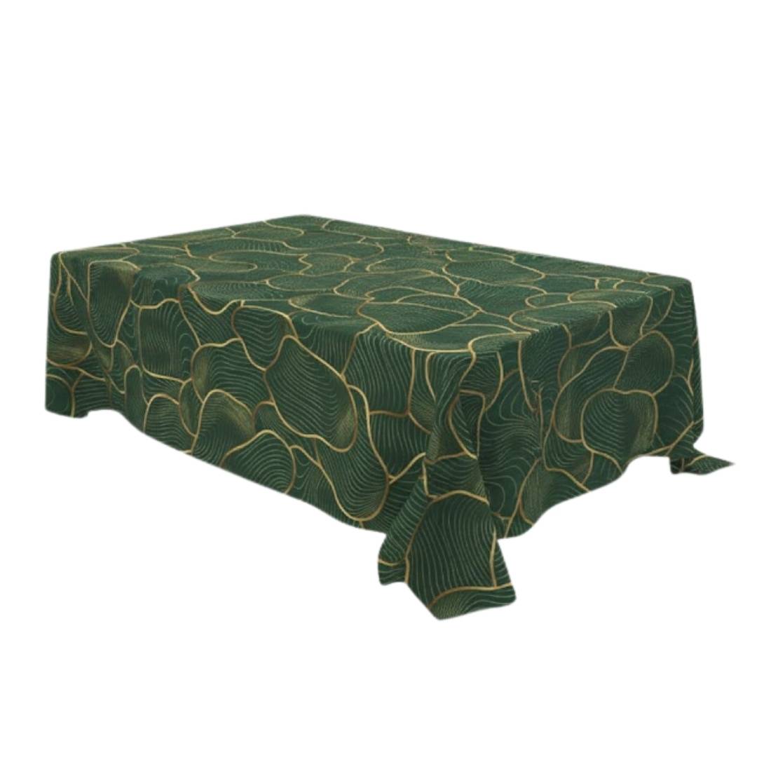 Green Organic Linework Rectangle Table Cover - Pack Of 6