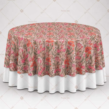 Coral Botanical Floral Table Overlay Pack of 6