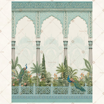 Elegant White Garden Arches Portrait Rectangle Backdrop