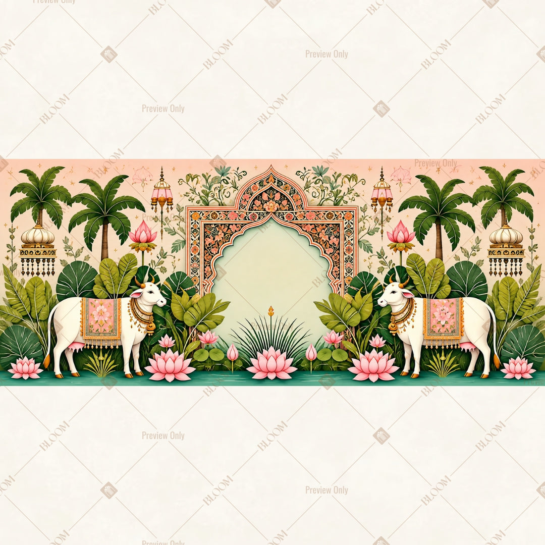 Lotus Palace Floral Arch Wide Backdrop