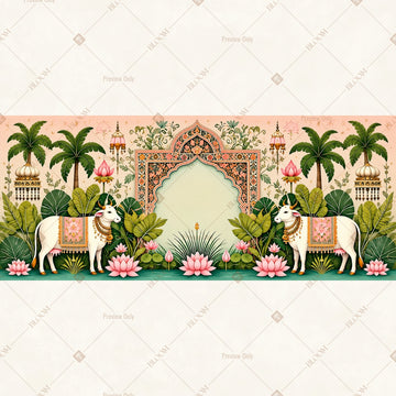 Lotus Palace Floral Arch Wide Backdrop
