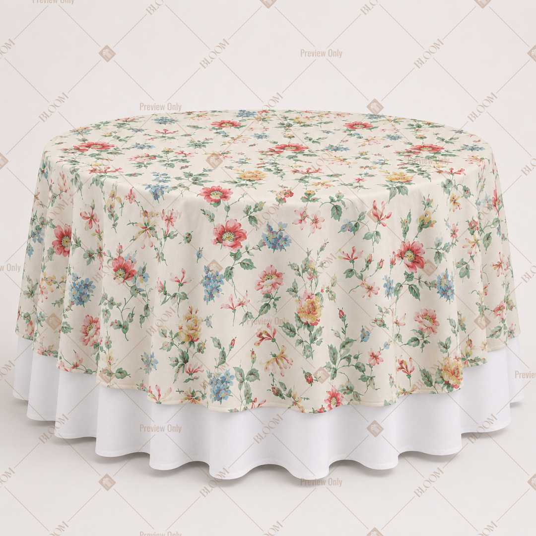 Vintage Cottage Floral Table Overlay Pack of 6