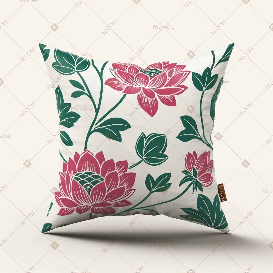 Pink Floral Garden Cushion Cover Pack of 12