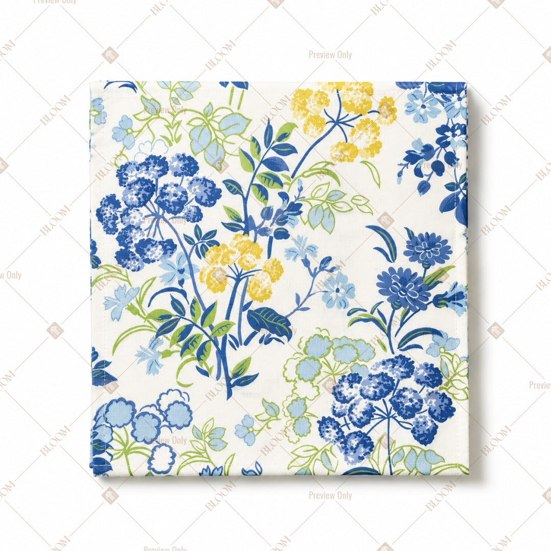 Blue Floral Chintz Pattern Design