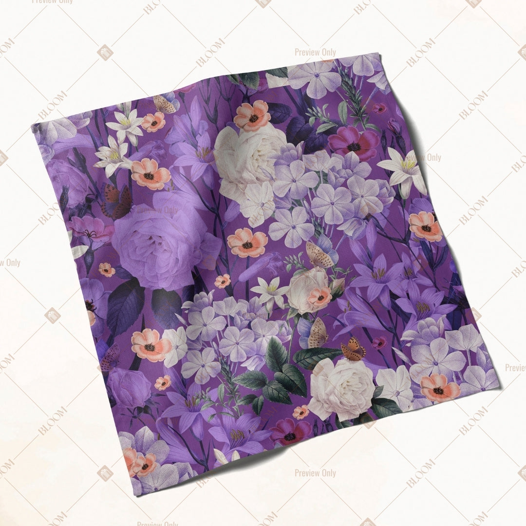 Purple Watercolor Floral Napkin Pack of 20