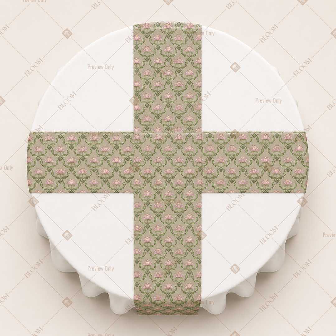 Sage Geometric Trellis Table Runner Pack Of 12