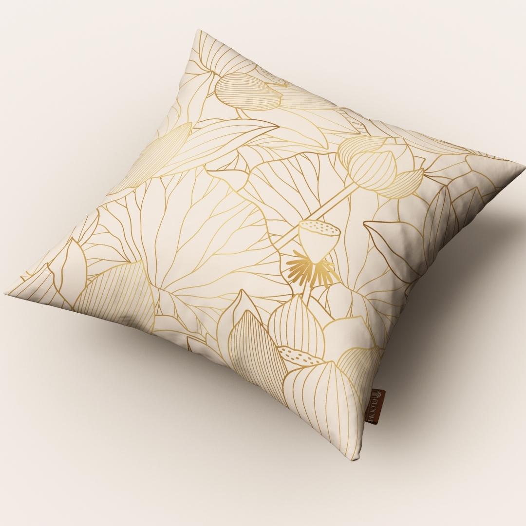 Golden Lotus Outline: Cushion Cover - Pack of 12