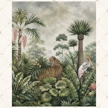 Misty Tropical Forest Portrait Rectangle Backdrop