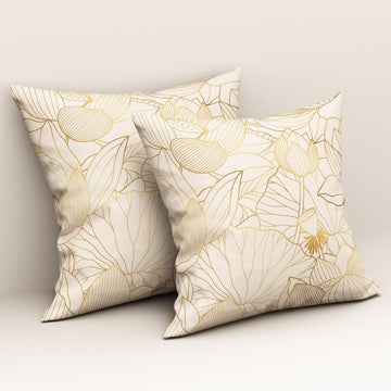 Golden Lotus Outline: Cushion Cover - Pack of 12