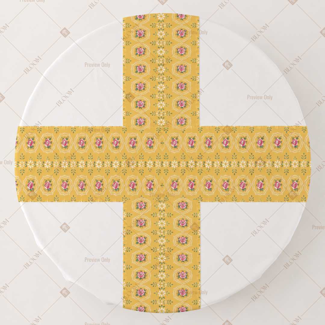 Mustard Folk Stripe Table Runner Pack Of 12