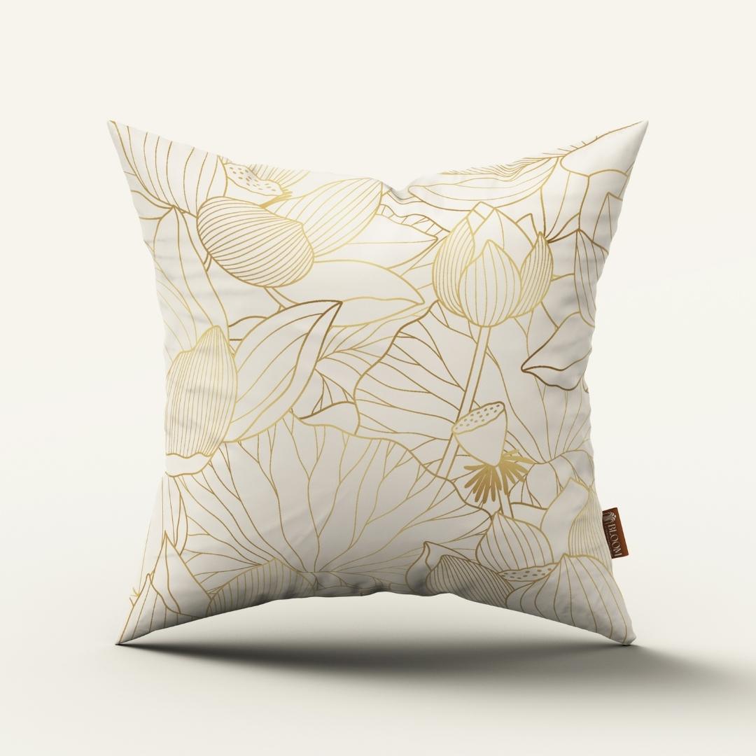 Golden Lotus Outline: Cushion Cover - Pack of 12