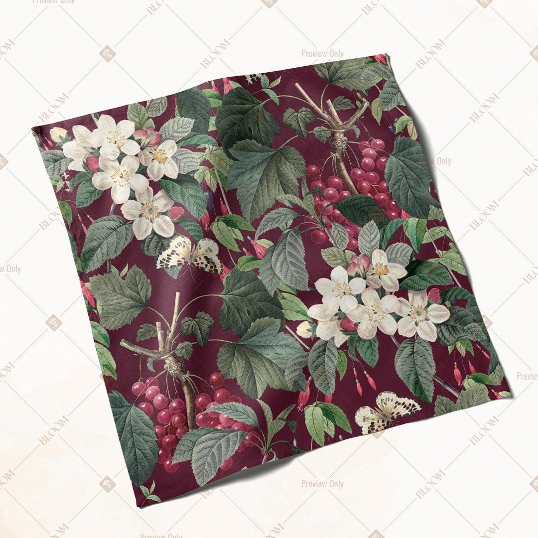 Dark Botanical Floral Napkin Pack of 20