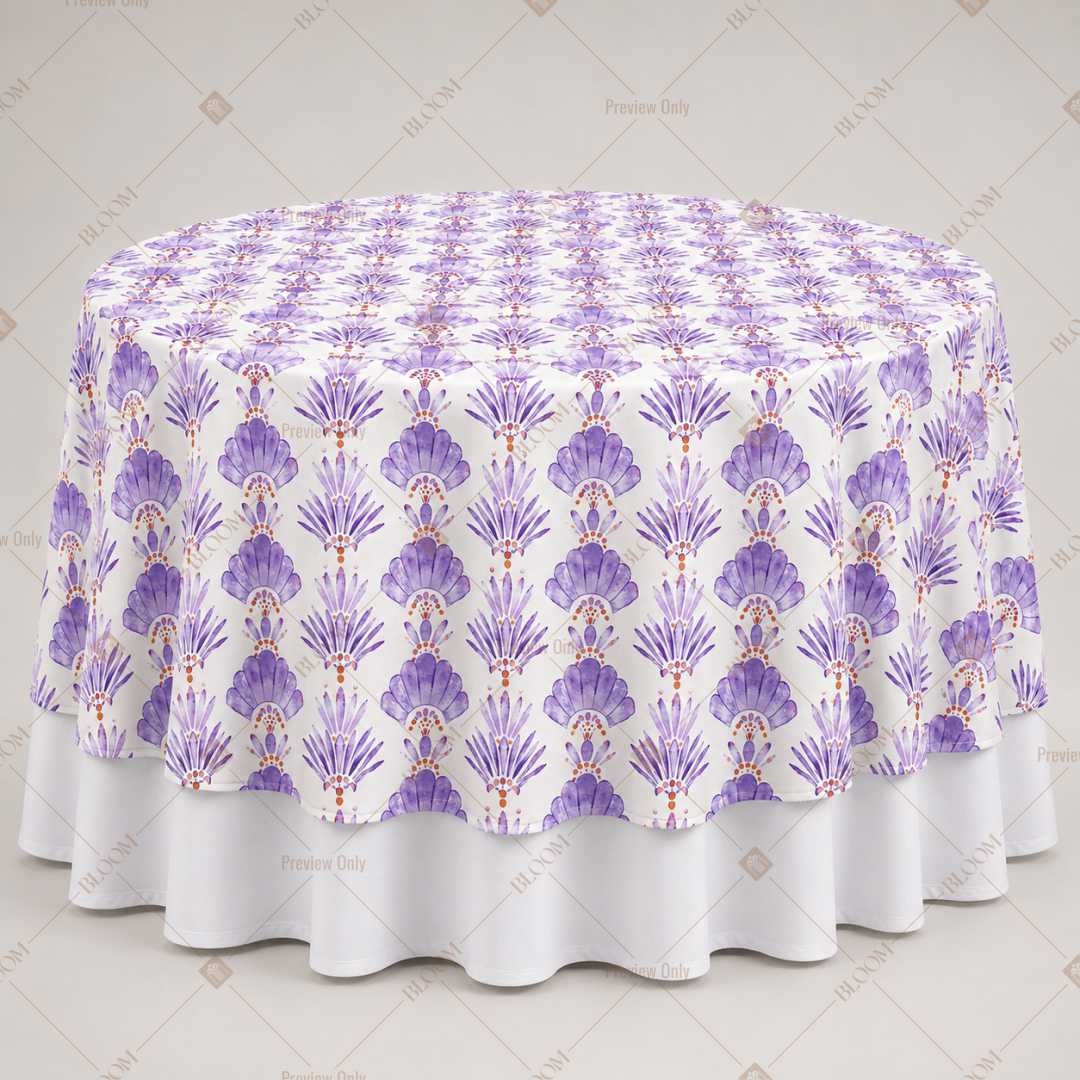 Lavender Scallop Pattern Table Overlay Pack of 6
