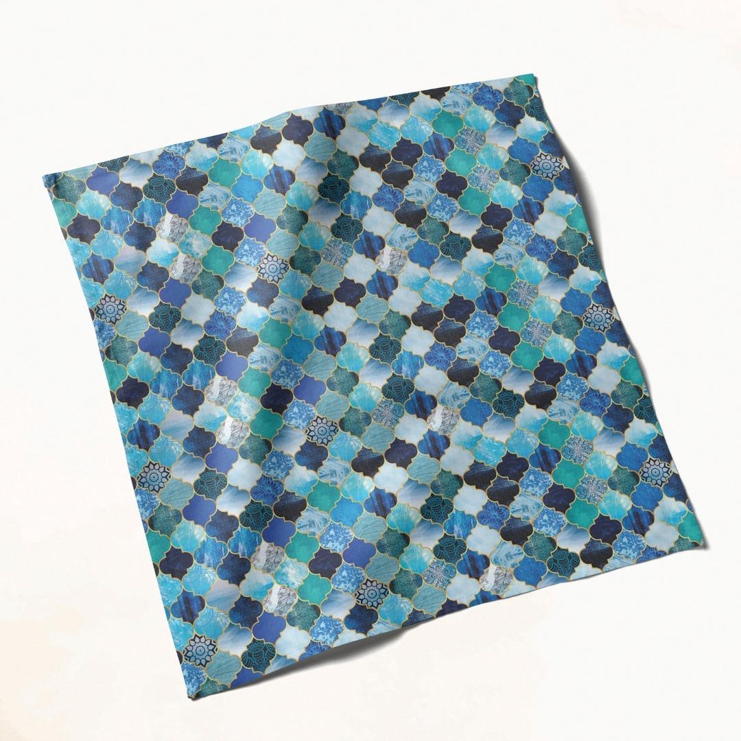 Blue Mosaic Tile Print: Napkins 18" X 18" - Pack Of 20