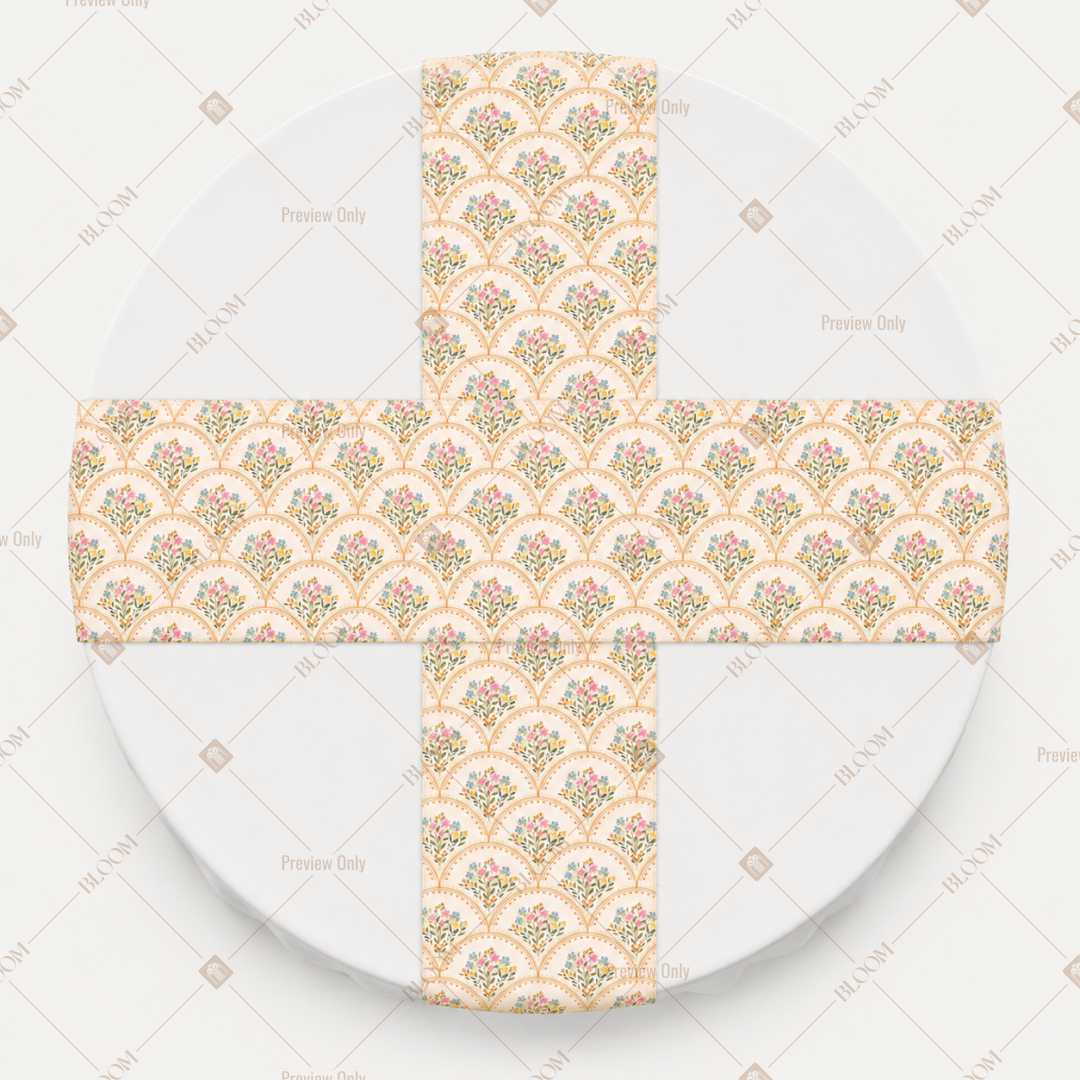 Gold Floral Medallion Table Runner Pack Of 12