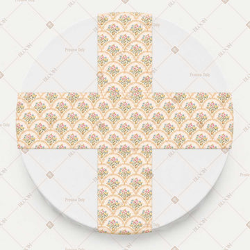 Gold Floral Medallion Table Runner Pack Of 12