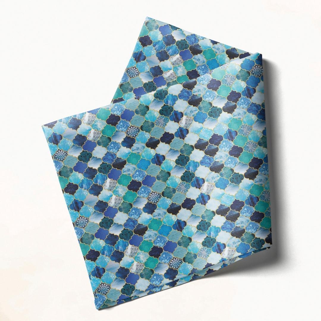 Blue Mosaic Tile Print: Napkins 18" X 18" - Pack Of 20