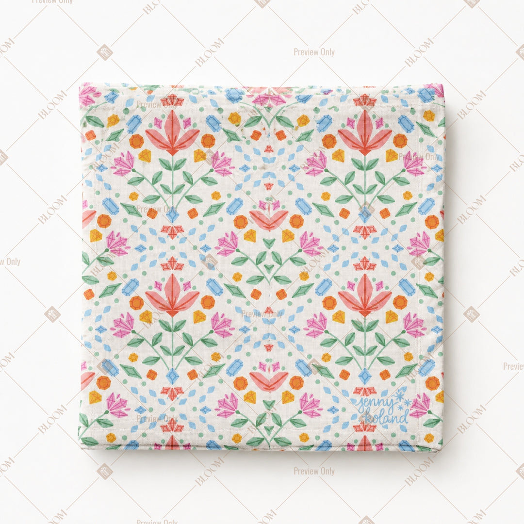 Colorful Folk Floral Pattern Design