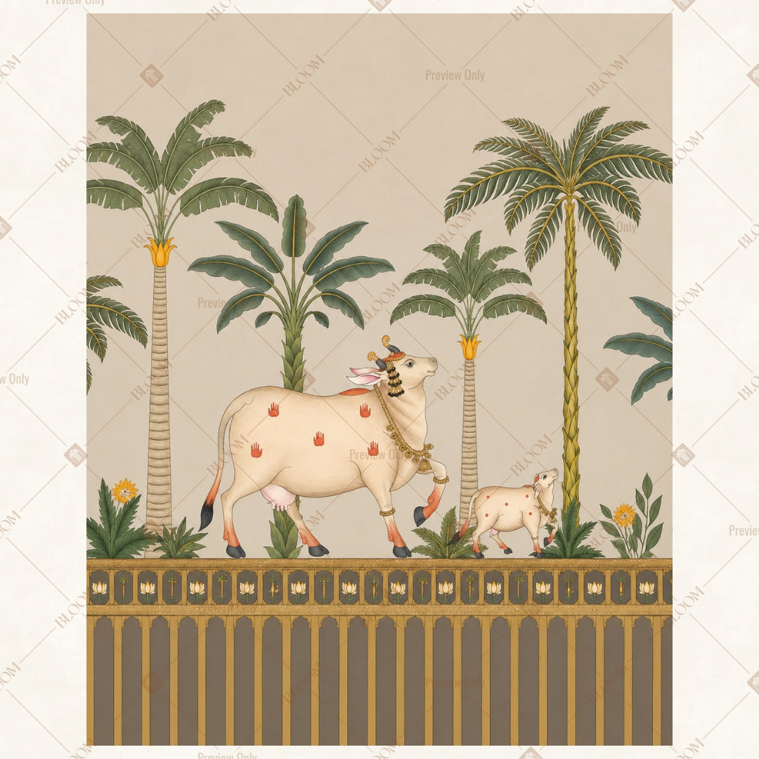 Desert Palm Oasis Portrait Rectangle Backdrop