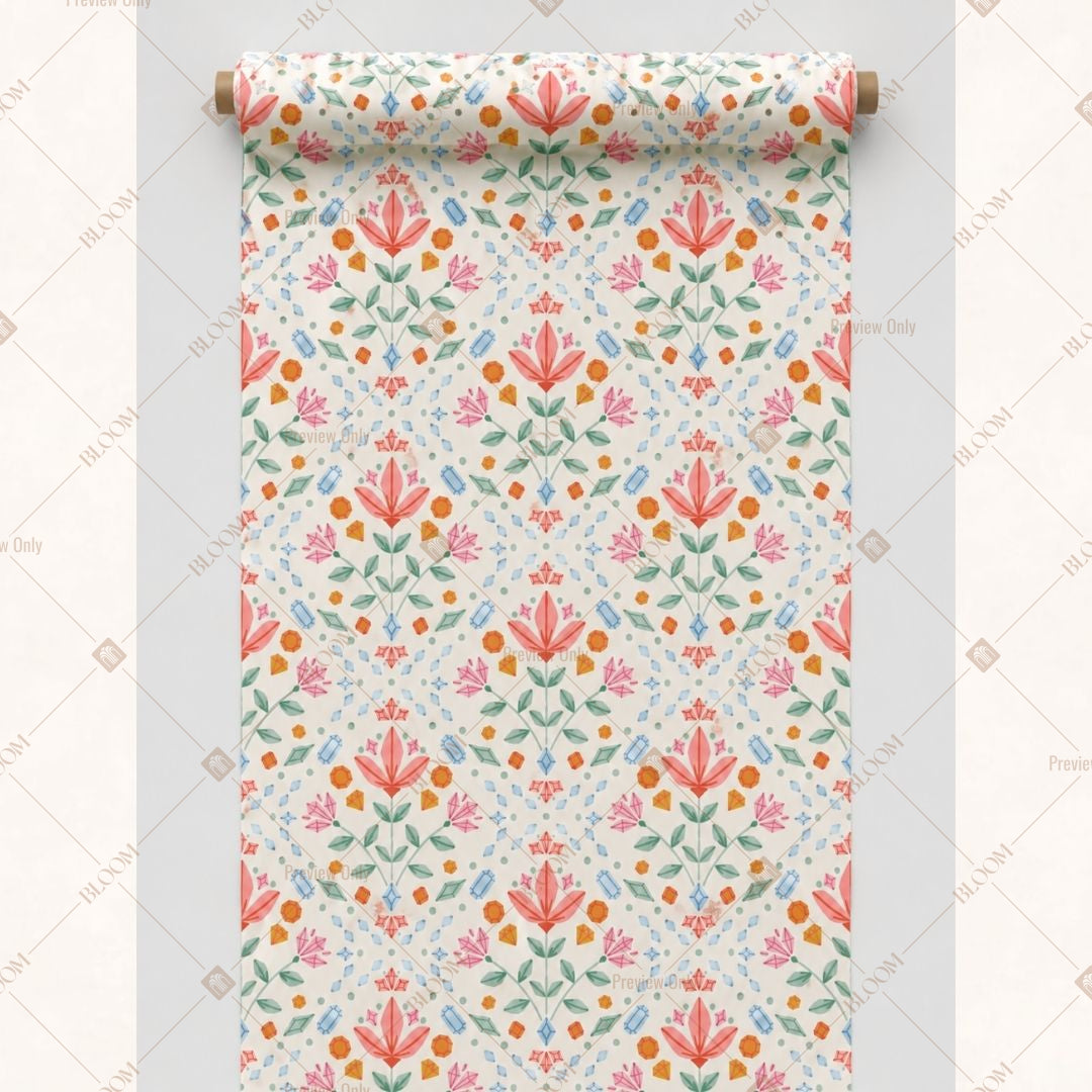 Soft Pastel Floral Fabric Roll Pack of 25