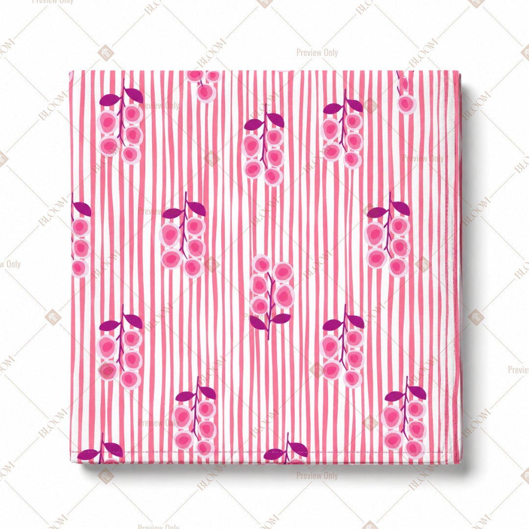 Pink Stripe Floral Pattern Design