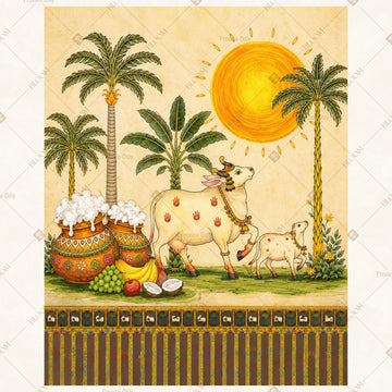 Sunset Desert Camel Portrait Rectangle Backdrop