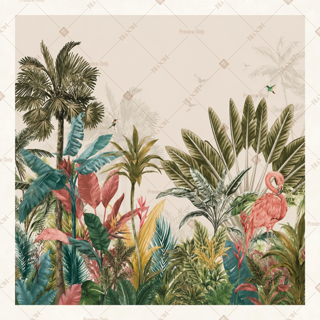 Tropical Botanical Paradise Square Backdrop