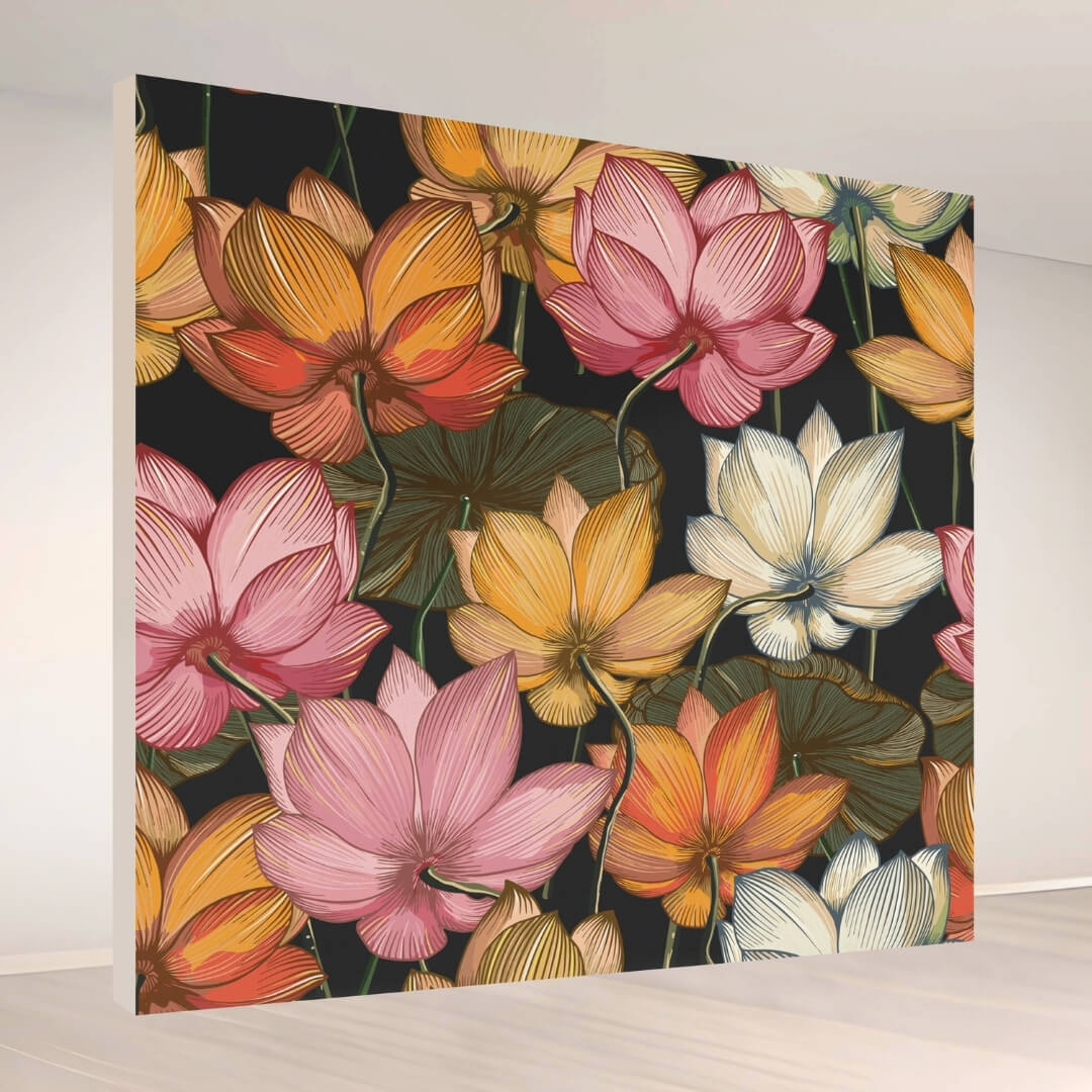 Multicolor Lotus Garden: Backdrop - square