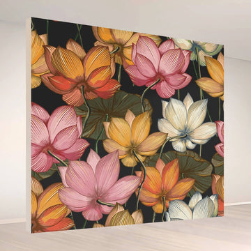 Multicolor Lotus Garden: Backdrop - square