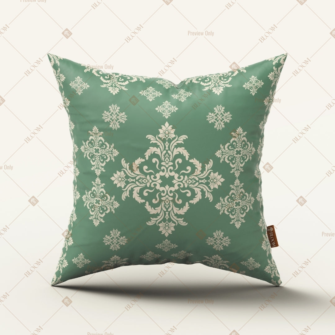 Sage Damask Medallion Cushion Cover Pack of 12