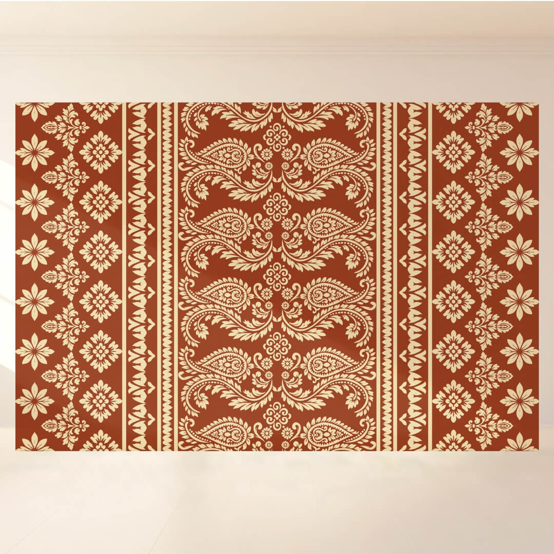 Rust Paisley Elegance: Backdrop - Landscape