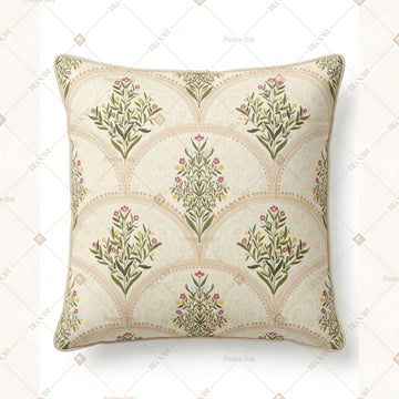 Beige Botanical Leaf Cushion Cover Pack of 12