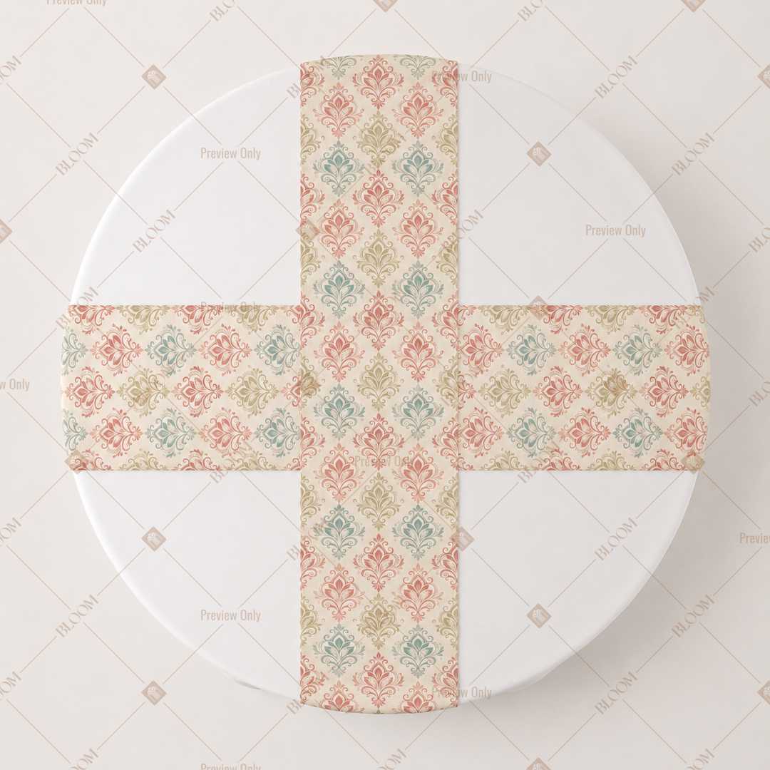 Peach Geometric Trellis Table Runner Pack Of 12