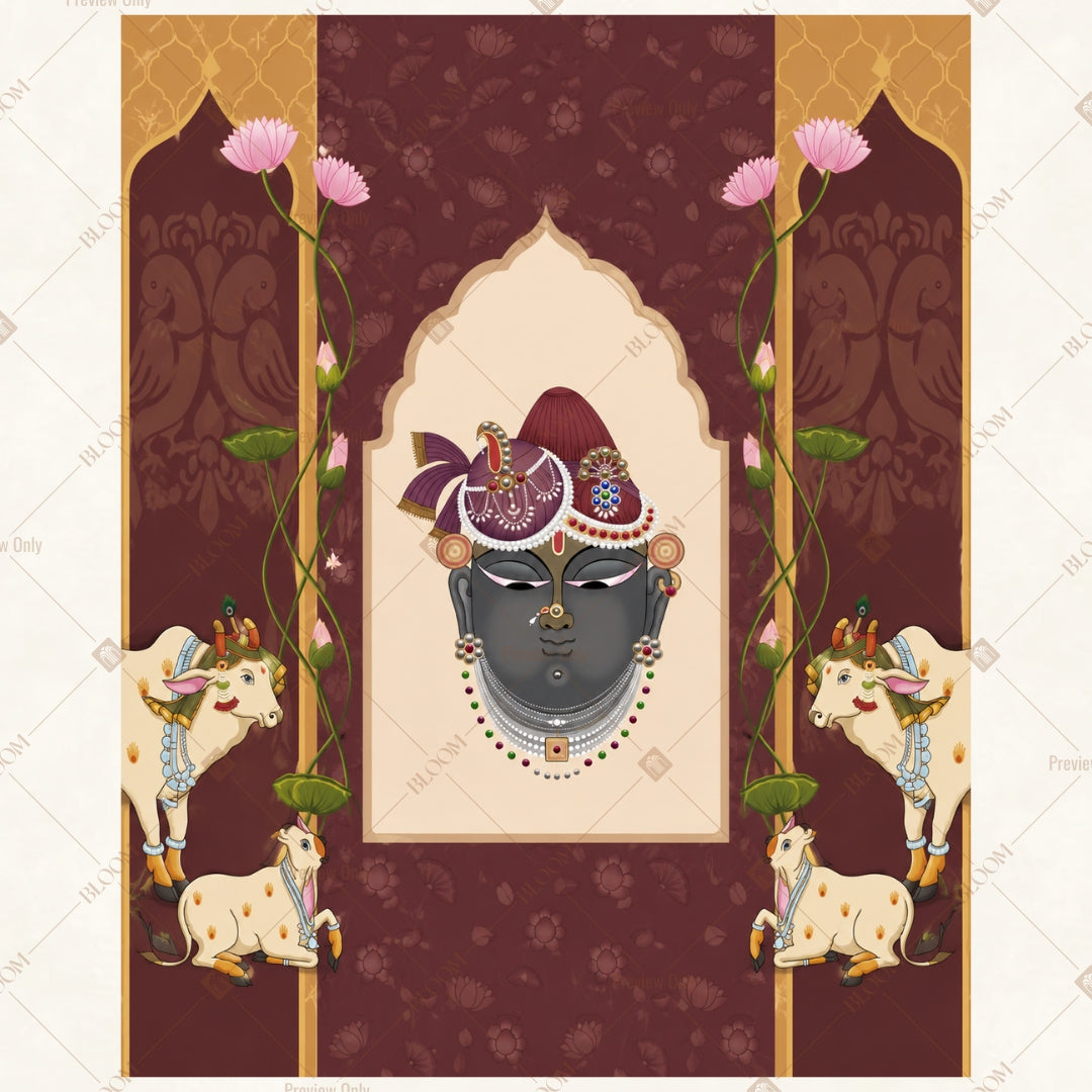 Vintage Royal Portrait Frame Portrait Rectangle Backdrop