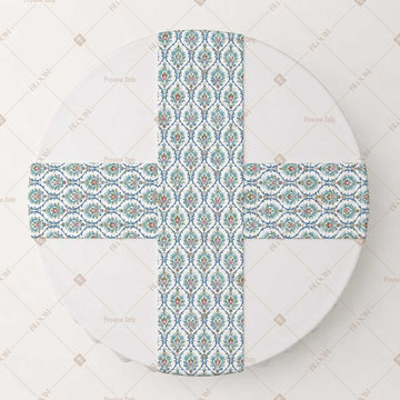 Aqua Floral Trellis Table Runner Pack Of 12
