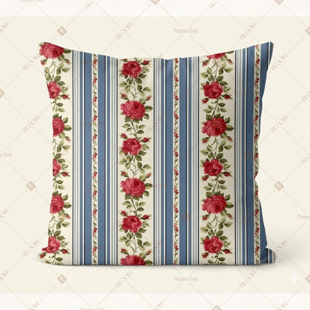 Blue Red Stripe Cushion Cover Pack of 12