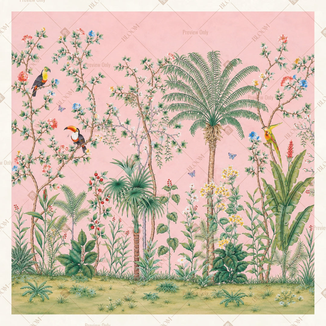 Blush Palm Garden Square Backdrop