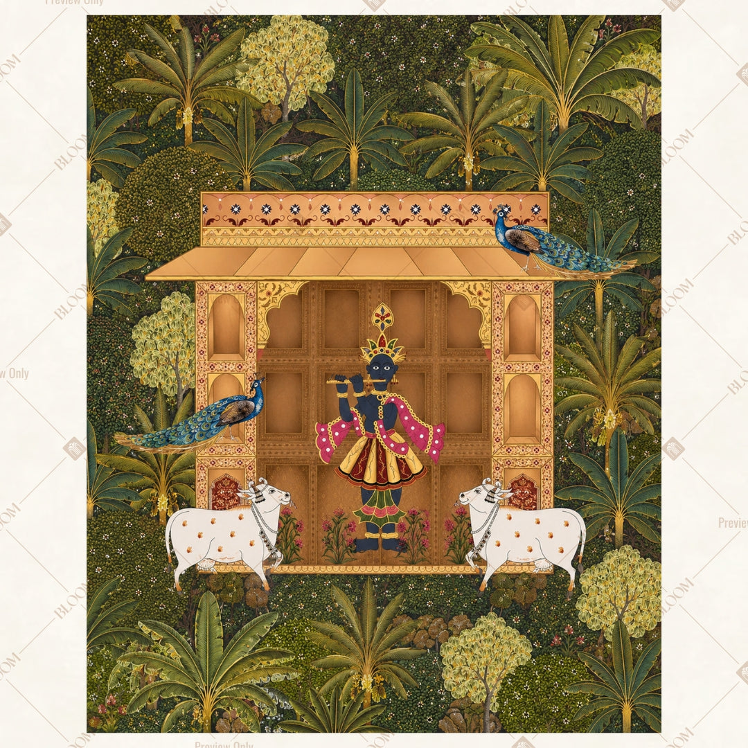 Golden Temple Shrine Portrait Rectangle Backdrop