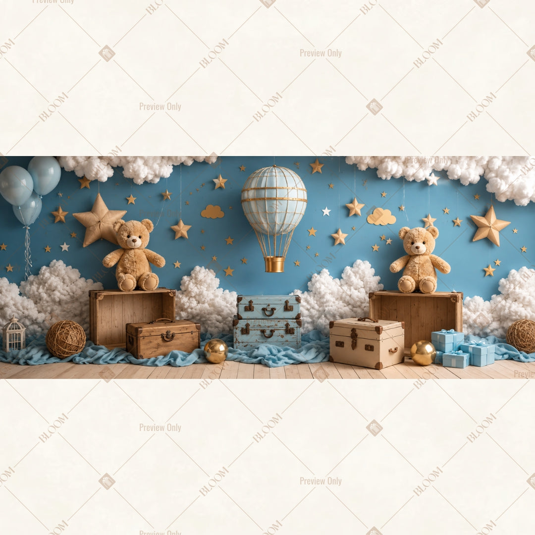Space Adventure Party Wide Backdrop