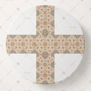 Beige Floral Medallion Table Runner Pack Of 12